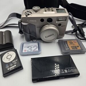 Canon PowerShot G2 4.0MP Digital Camera Kit Silver Case Remote Memory Card Read